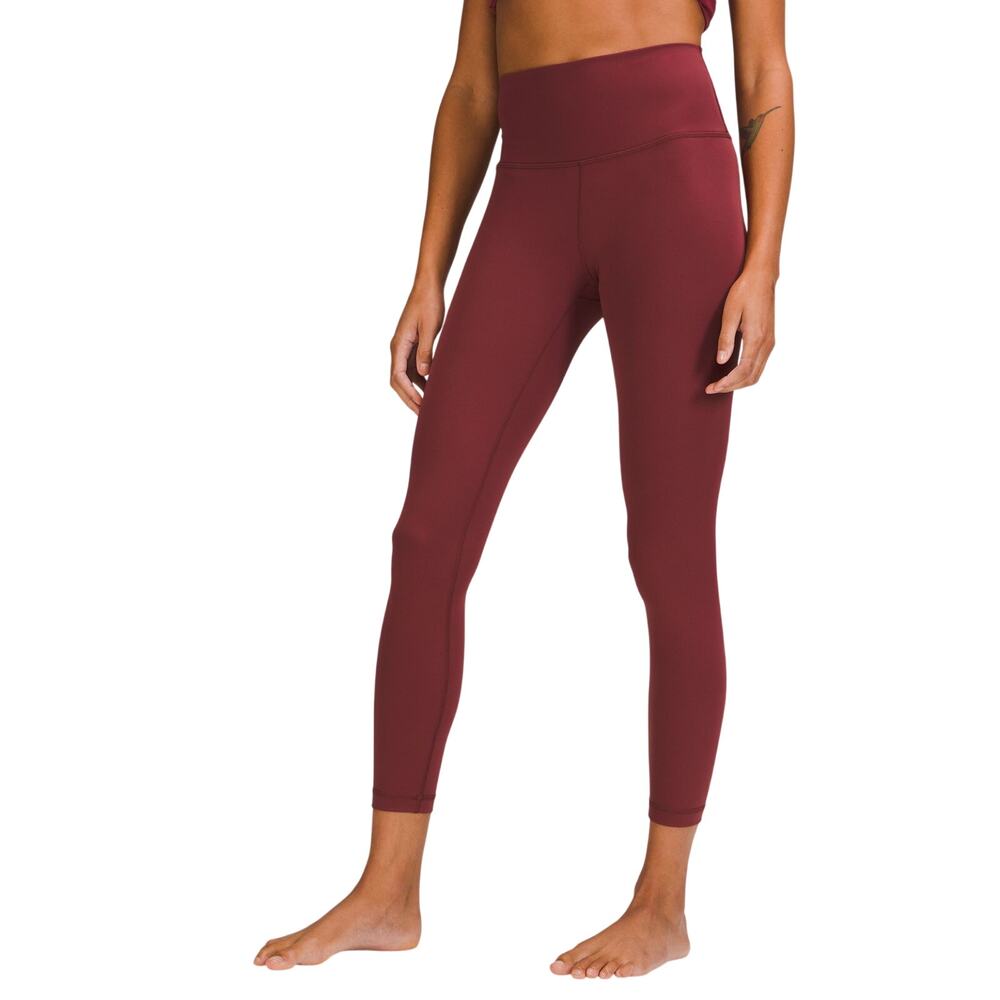Lululemon Sleek Burgundy Wunder Under High-Rise Tight 25" Pants Size 6